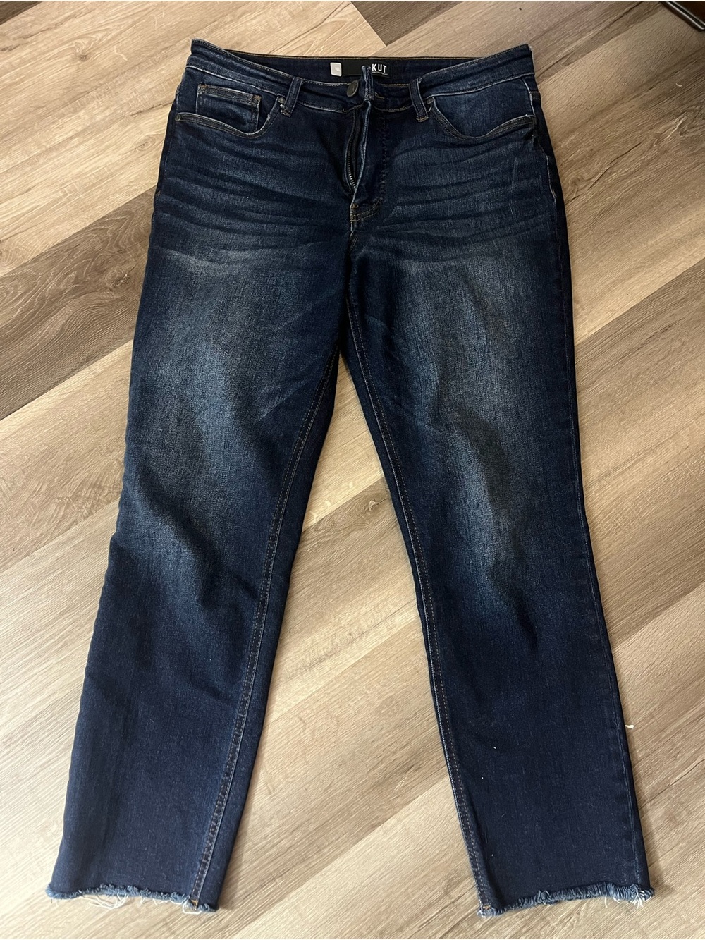 Kut From The Kloth Dark Blue High Rise Slim Straight Jeans